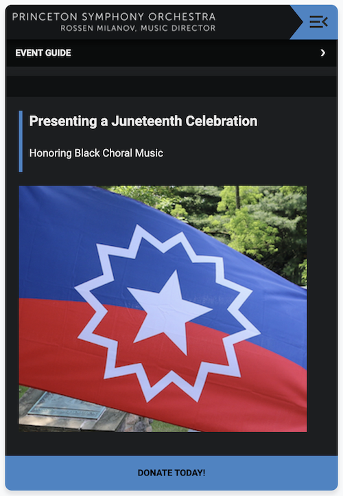Program Guide Cover presenting Juneteenth Celebration Honoring Black Choral Music