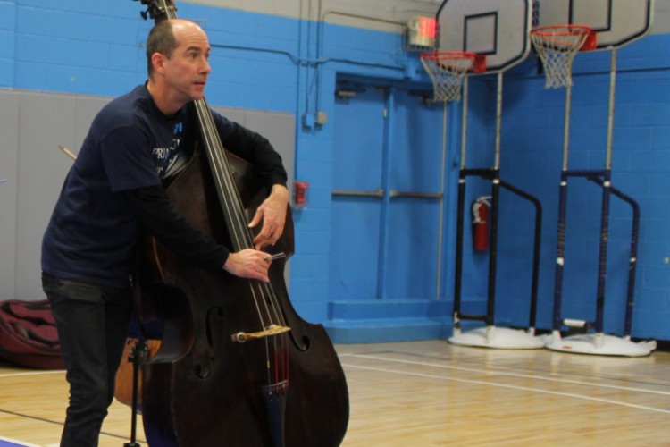 Dan Hudson, PSO bassist at Boys' and Girls' Club, Mercer County