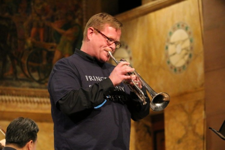 Jerry Bryant playing the trumpet