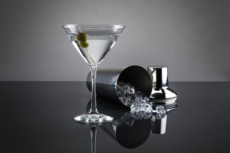 Martini glass with shaker