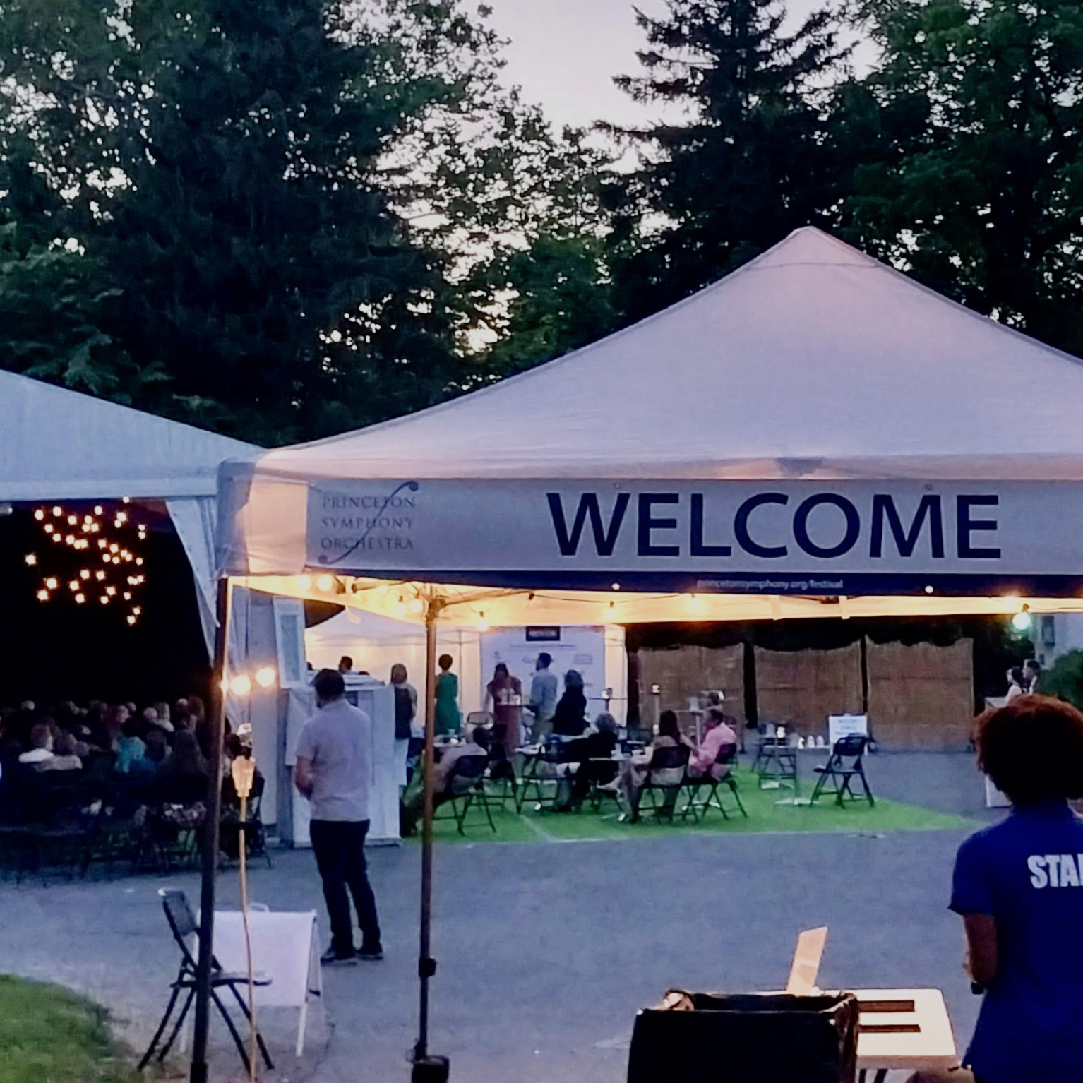 Princeton Festival entrance tent with text: Welcome