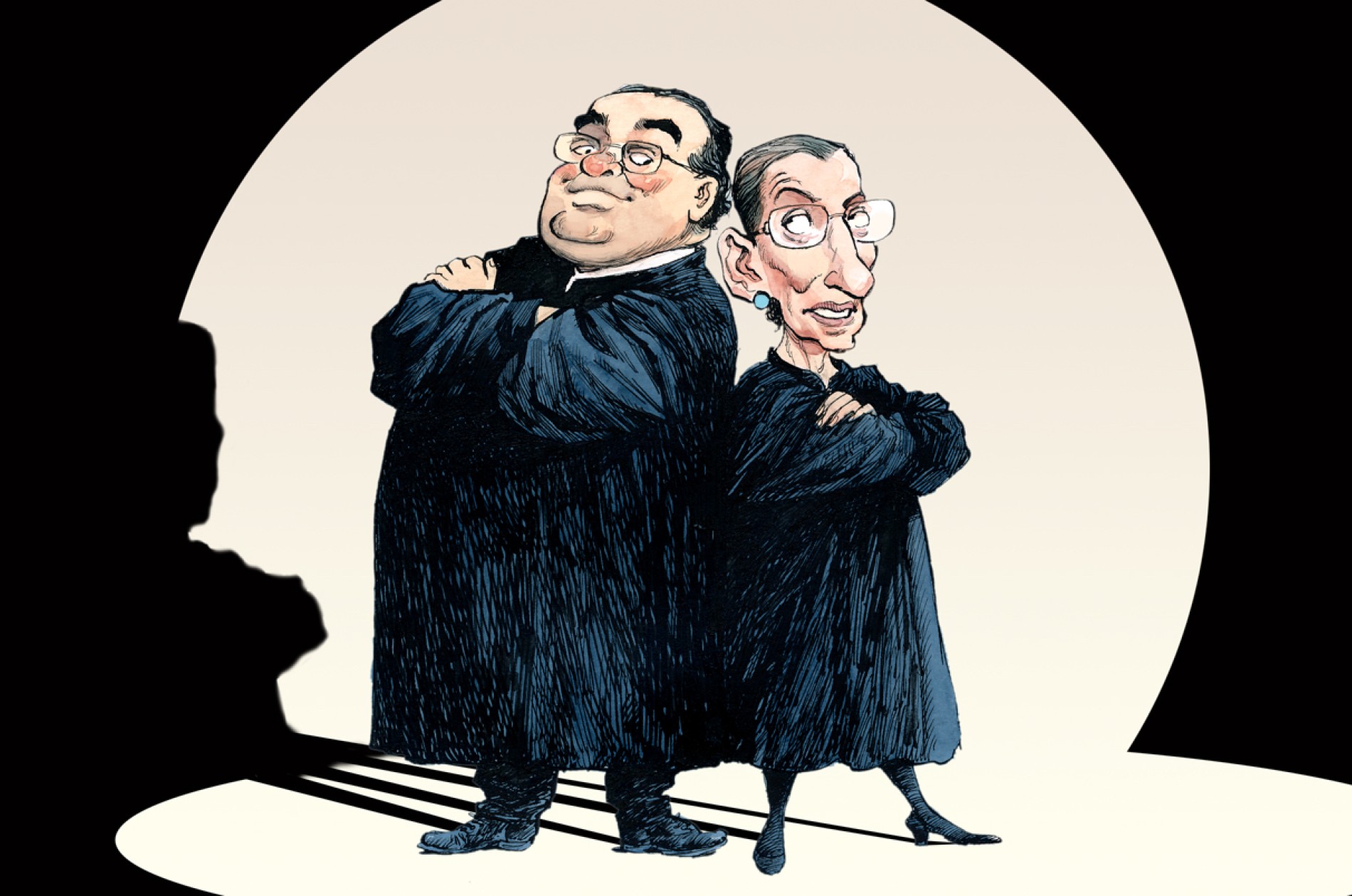 Scalia/Ginsburg illustration by David Parkins