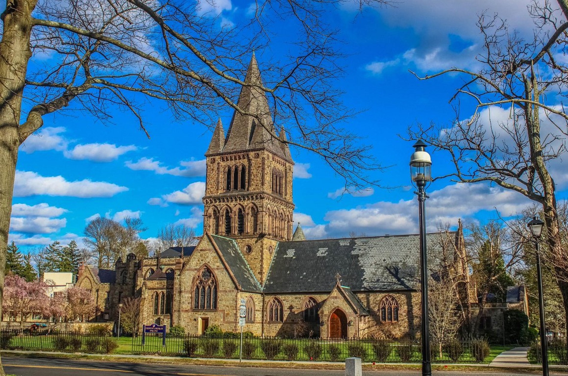 Exterior view of Trinity Church from Route 206