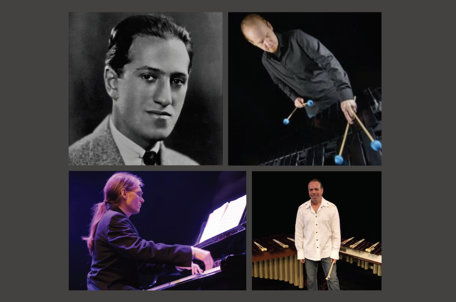 Composite of George Gershwin, Greg Giannascoli, Ron Stabinsky, and Behn Gillece