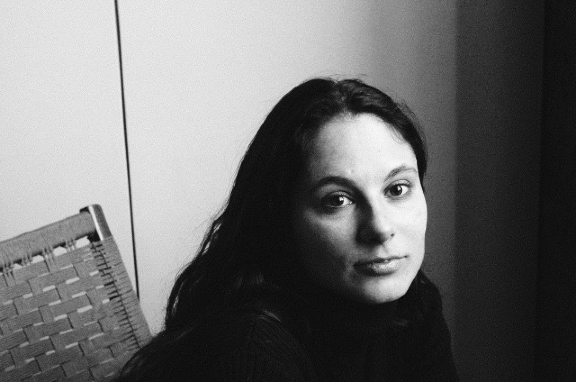 Composer Andreia Pinto Correia in black and white