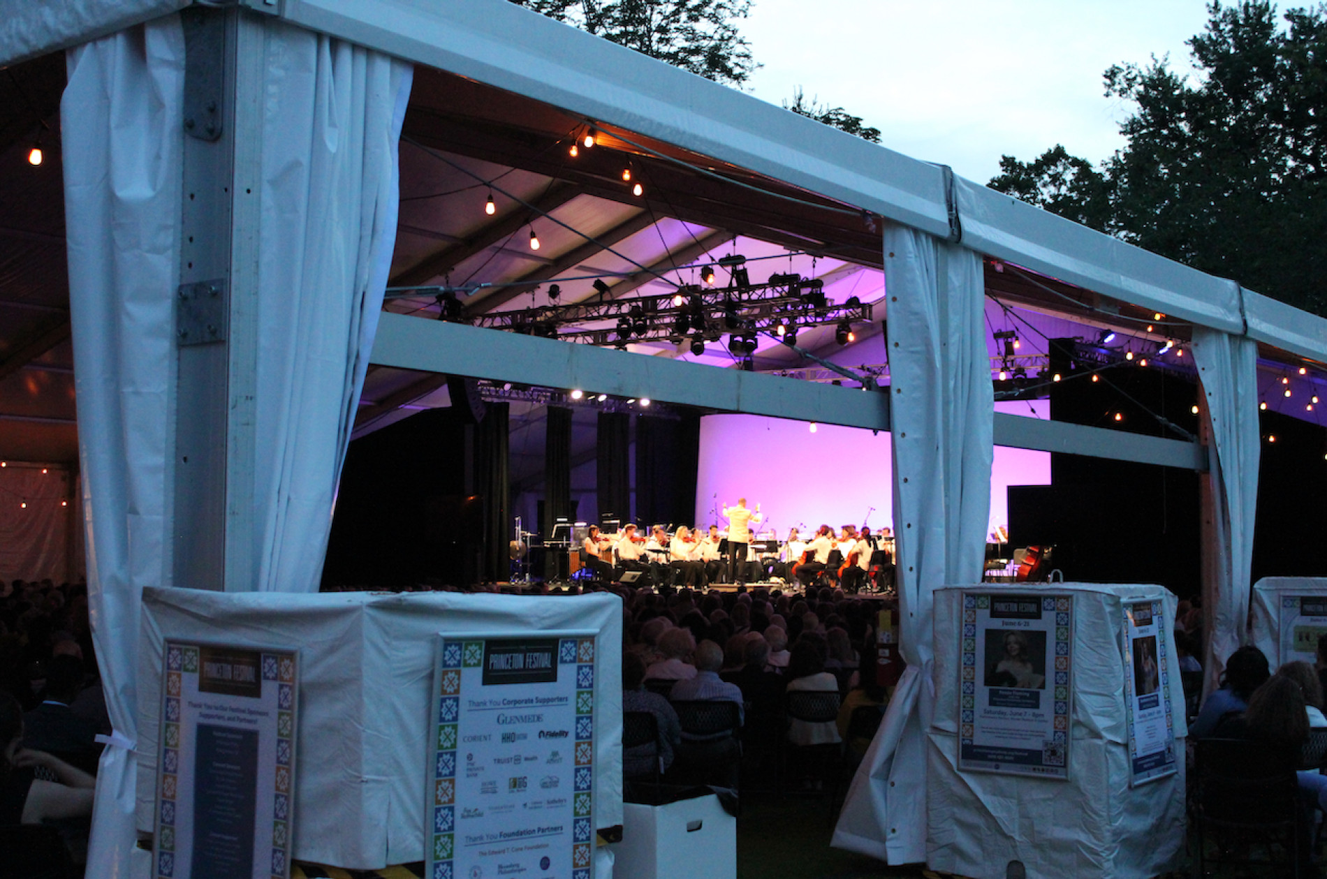 Princeton Festival tent during a performance of the PSO