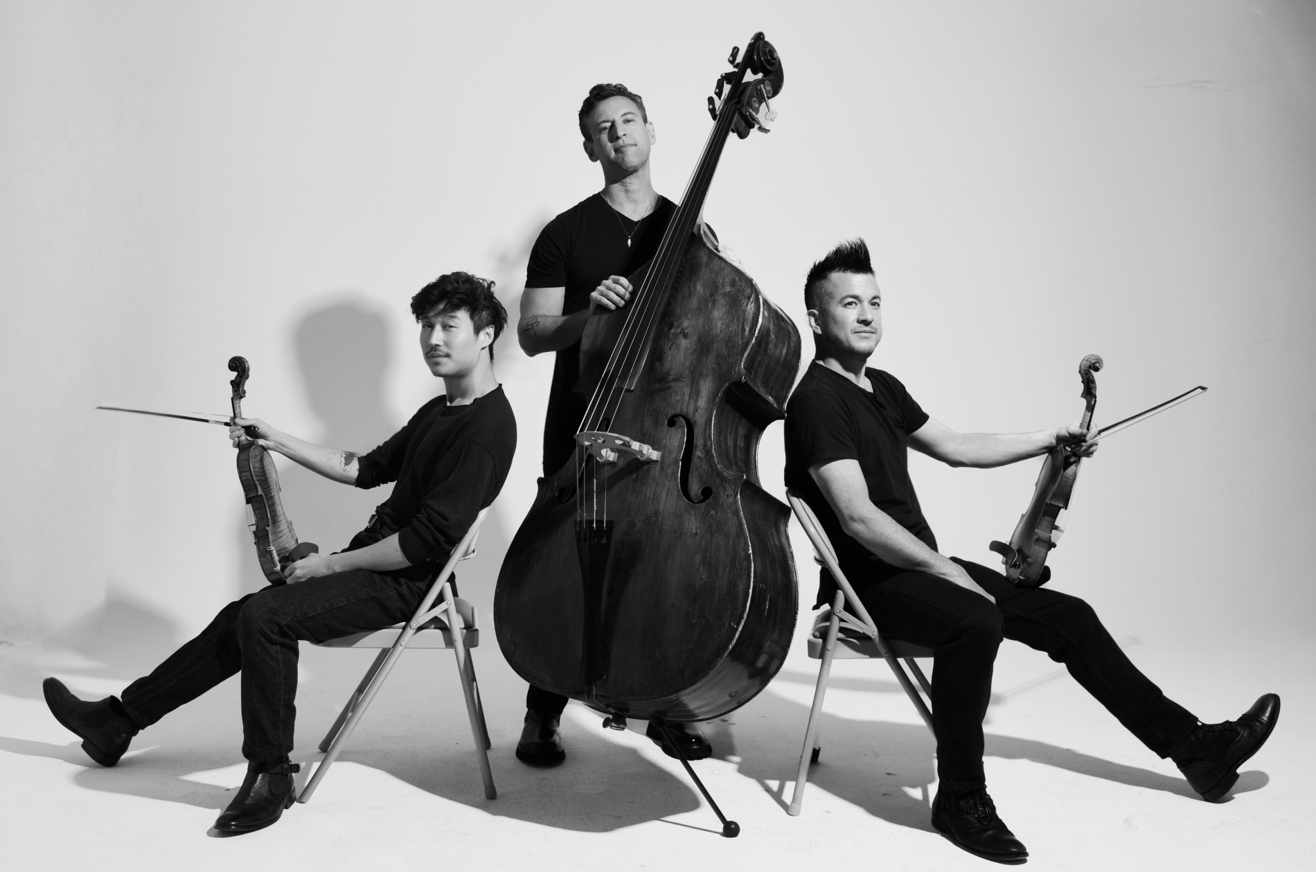 TIME FOR THREE - three musicians, two violins, one double bass