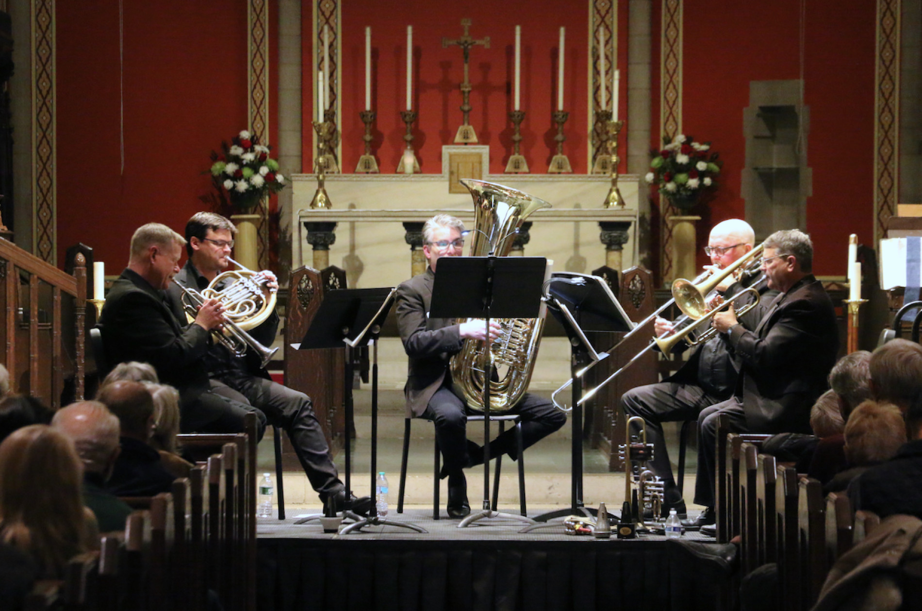 PSO Brass Quintet performing at Trinity Church, Princeton
